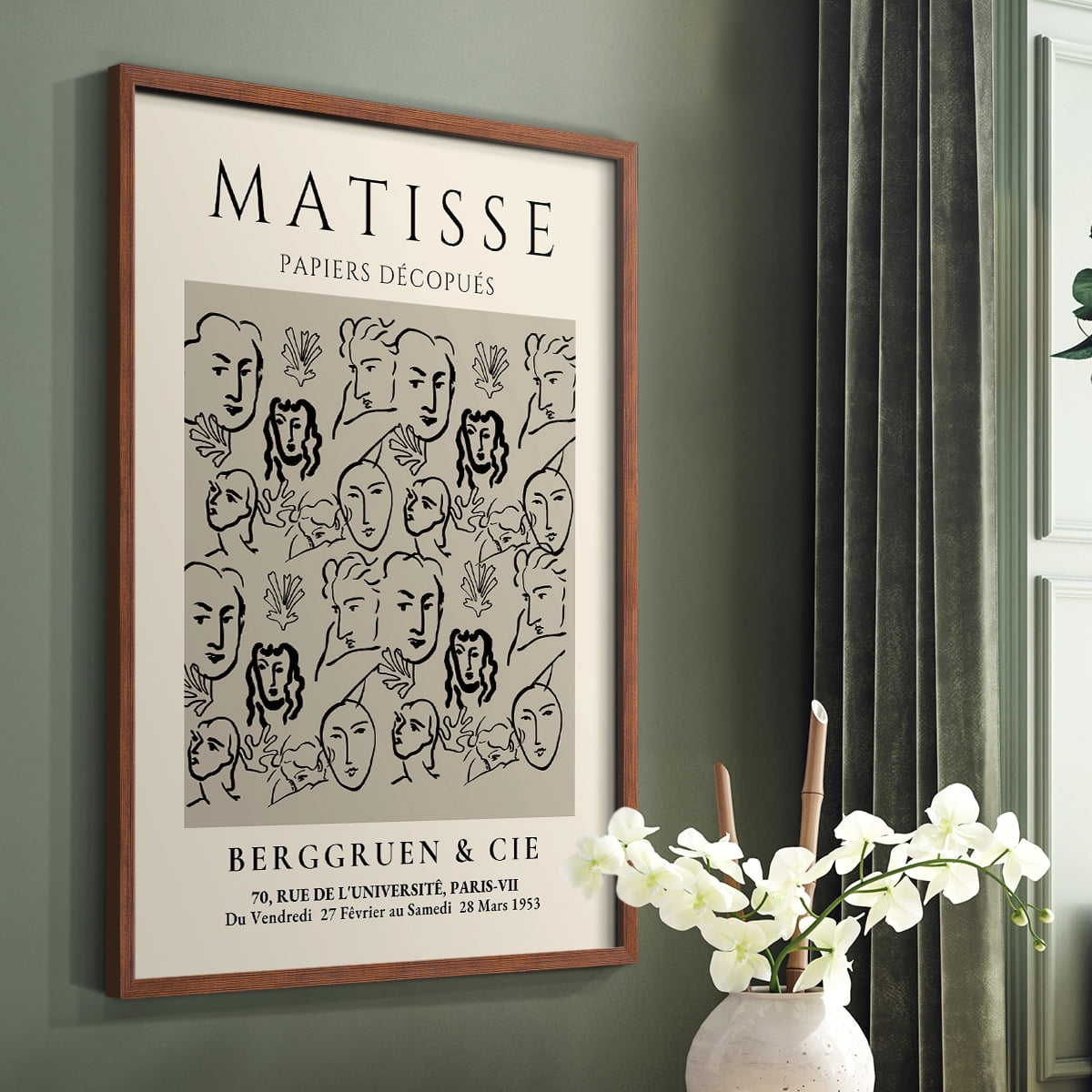 Matisse CLXVI Framed Print in Brown Solid Wood 8 x 10 Framed Print