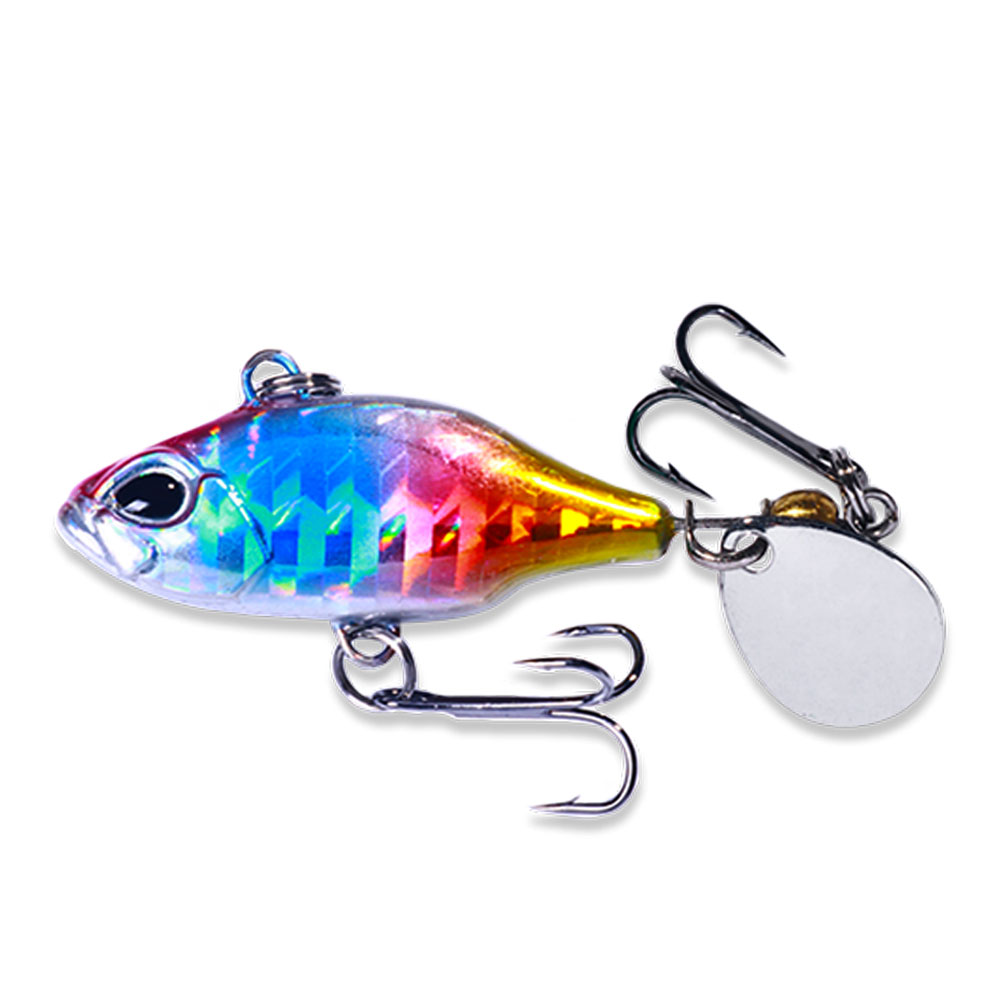 HENGJIA 8 Pack Fishing Spoons Lures, Fishing Jigs Metal Blade Bait Spinner with Sequin Tail Long Casting Jigging Spoon Lure VIB Hard Swimbait for Walleye Bass Trout Freshwater Saltwater