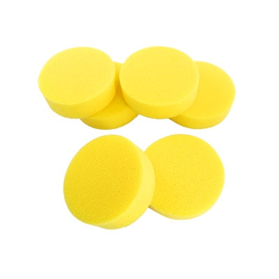 Car Auto 6 Pcs Yellow Round Sponge Wax Applicator Pads Unique