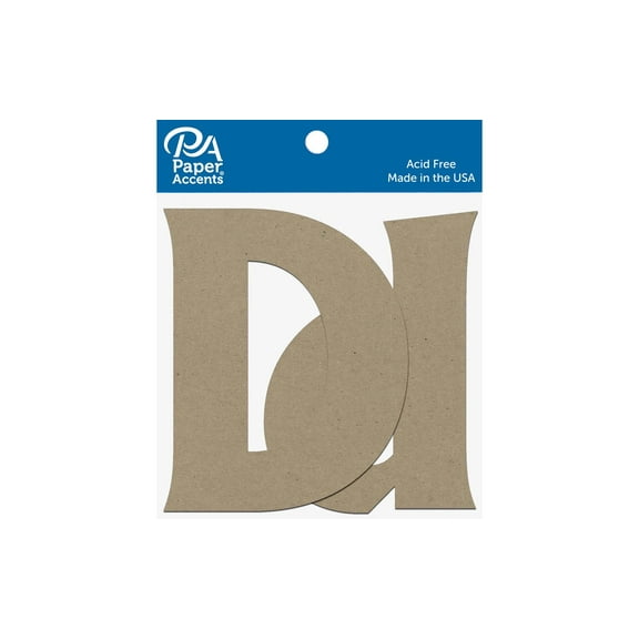Chipboard Letter 4" Dd 2pc Natural