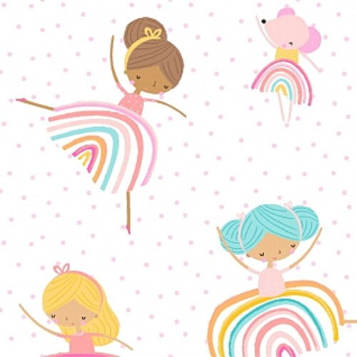 Afbrydelse Milepæl Fortære Rainbow Ballerinas Pink Girl fabric, Dear Stella Ballet Dance fabric, QTR  YD&#13; - Walmart.com