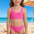 thumbnail image 2 of lnmuld Girls' Two Piece Bikini Swimsuit Set Cute Beach Bathing Suit Kids Casual Swim Wear Size:8-9 Years, 2 of 5