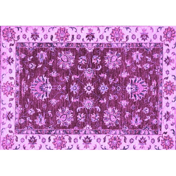 Ahgly Company Indoor Rectangle Oriental Purple Traditional Area Rugs, 8' x 10'