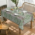 thumbnail image 2 of Boho Bohemia Style Tablecloth 60x84 Inch Rectangular, Vintage Country Rustic Farmhouse Magical Fall Green Washable Seasonal Table Cover for Party Picnic Dinner Decor, 2 of 6
