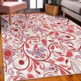 thumbnail image 3 of Vintage Decorative Rug, Oriental Scroll with Swirling Leaves with Eastern Design Inspirations, Quality Carpet for Bedroom Dorm and Living Room, 6 Sizes, Maroon Pink, by Ambesonne, 3 of 4