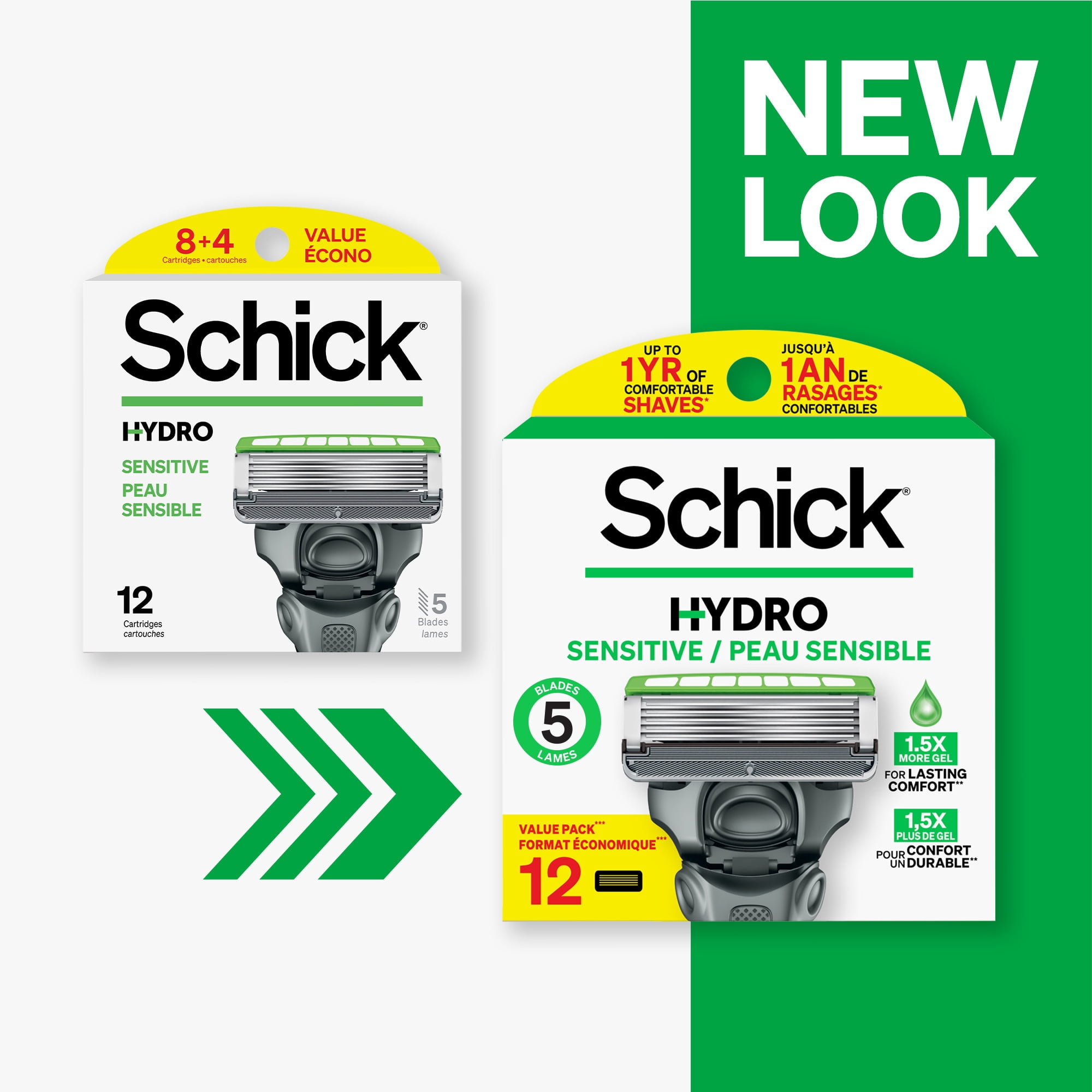 Schick Hydro Sensitive Razor Refills, 12ct (Pack of 1)