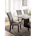 thumbnail image 3 of Set of 2 Gray Flannelette Dining Chairs with Nailhead Trim, Upholstered Seat, Solid Wood & Veneer Frame, Transitional Style for Kitchen & Dining Rooms, 20.5"W x 28"D x 42"H, 3 of 11