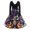 Purple Pink, variant on Women's V Neck Long Sleeve Halloween Print A Line Midi Dress with Waist Tie Casual Seasonal Graphic Swing Dress Black L