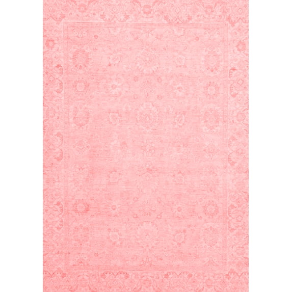 Ahgly Company Machine Washable Indoor Rectangle Abstract Red Modern Area Rugs, 8' x 12'