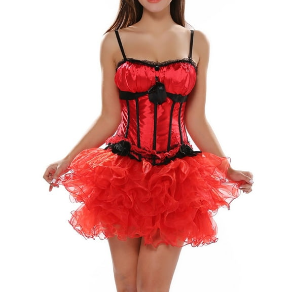 Aofany Women's Gothic Shoulder Straps Tank Overbust Corset Bustiers Plus Size Corsets For Women Bustier Lingerie Costume Bustier Top Gothic Shapewear Sexy Underwear