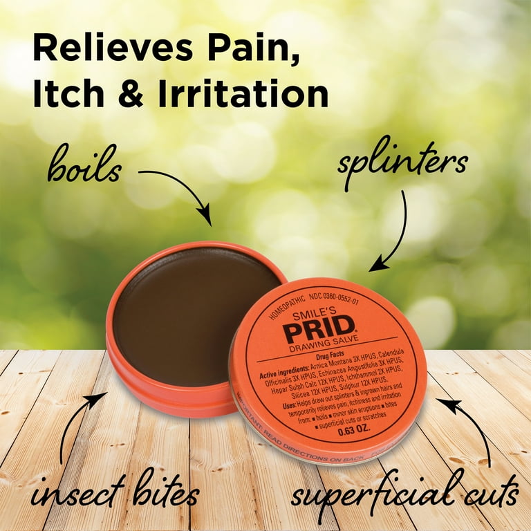Smile's PRID Drawing Salve Natural Homeopathic Relief of Topical Pain and  Irritation 18 Grams