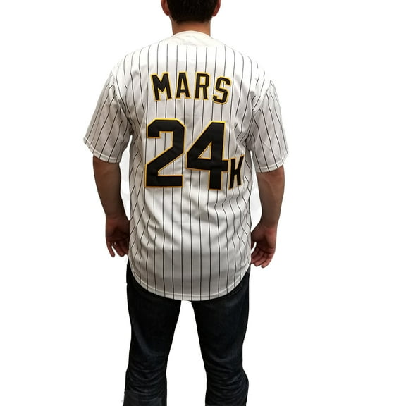 Mars 24K Hooligans WHITE Baseball Jersey - Mens Large