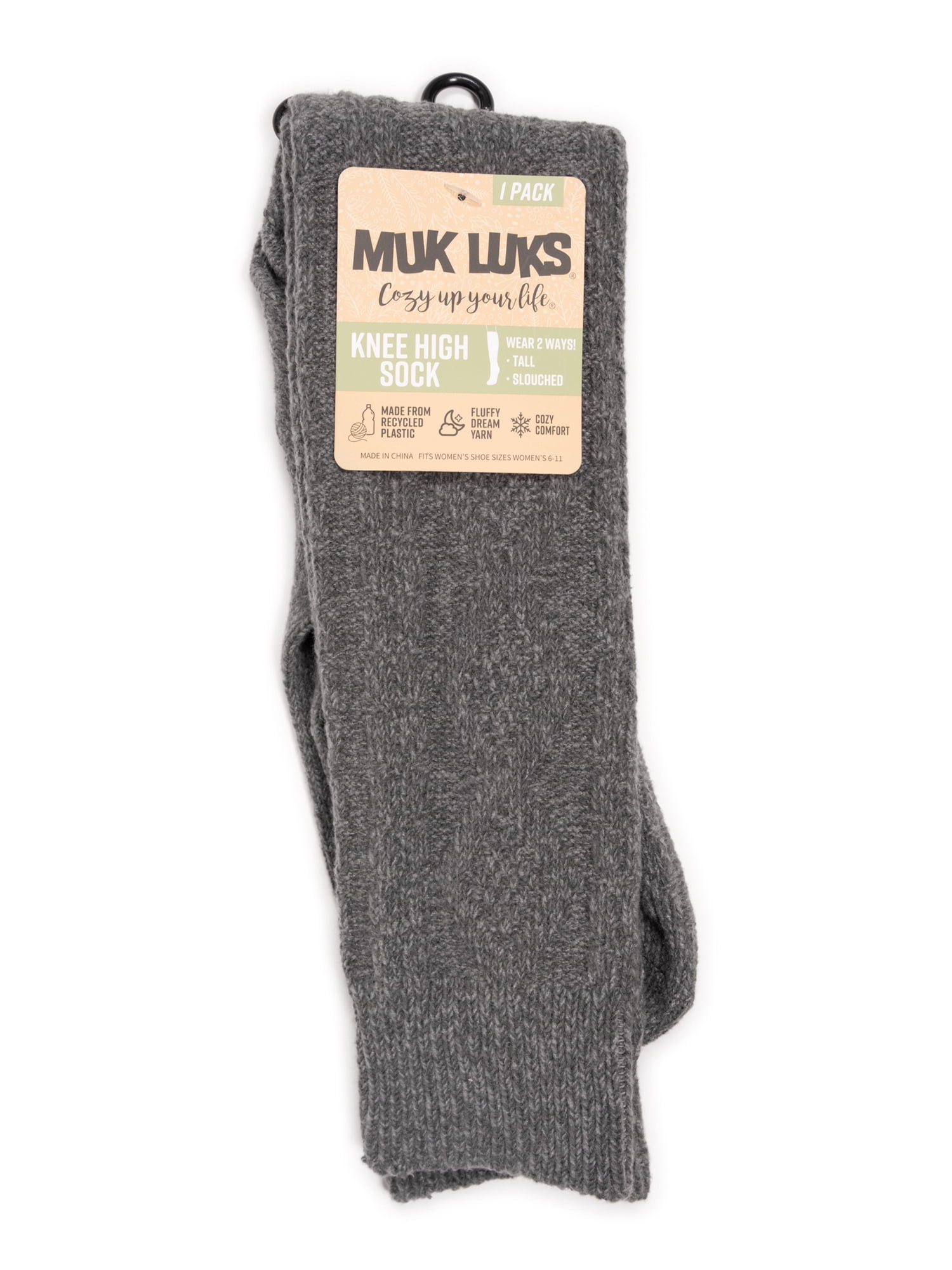 MUK LUKS Women's Fluffy Dream Knee-High Boot Sock, 1-Pack, OSFM