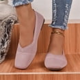 thumbnail image 5 of UDAUDU Women's Knit Ballet Flats Breathable Slip On Shoes Square Toe Business Casual Flats Comfortable Dressy Walking Shoes Pink 8 Wide, 5 of 6