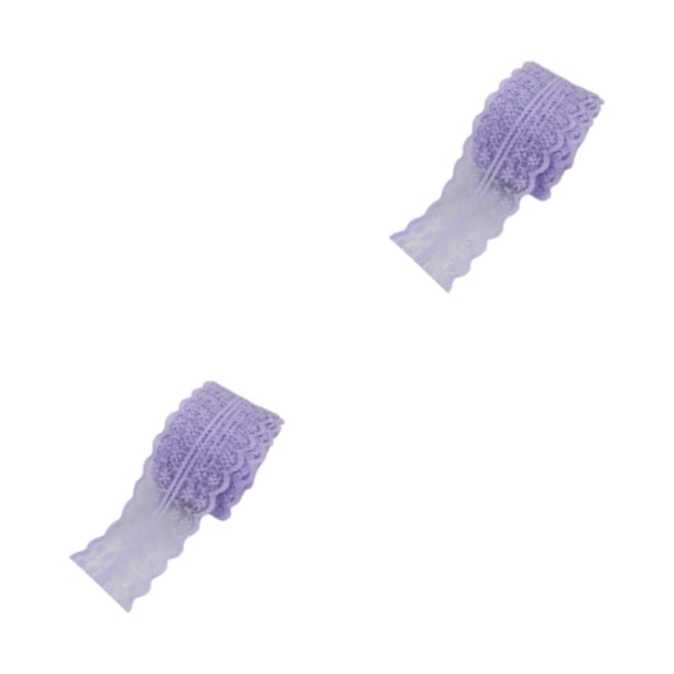 Billuyoard Cinta de encaje de ganchillo blanco con estilo de poliéster - Varios patrones de ropa Decoración de encaje de guipur púrpura claro morado claro 2piezas
