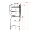 thumbnail image 4 of Nola Home Over The Toilet Storage Shelf, 3-Tier Space Saver Bathroom Shelves, Freestanding Metal Organizer, Black, 4 of 5