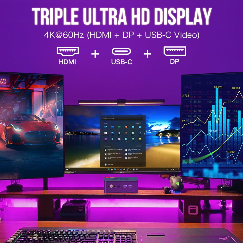 MACHENIKE ミニPC 7840hs 16G+1TB GMKtec Gaming Mini PC, Ryzen 7 7840HS 5.1GHz, 16GB DDR5 RAM