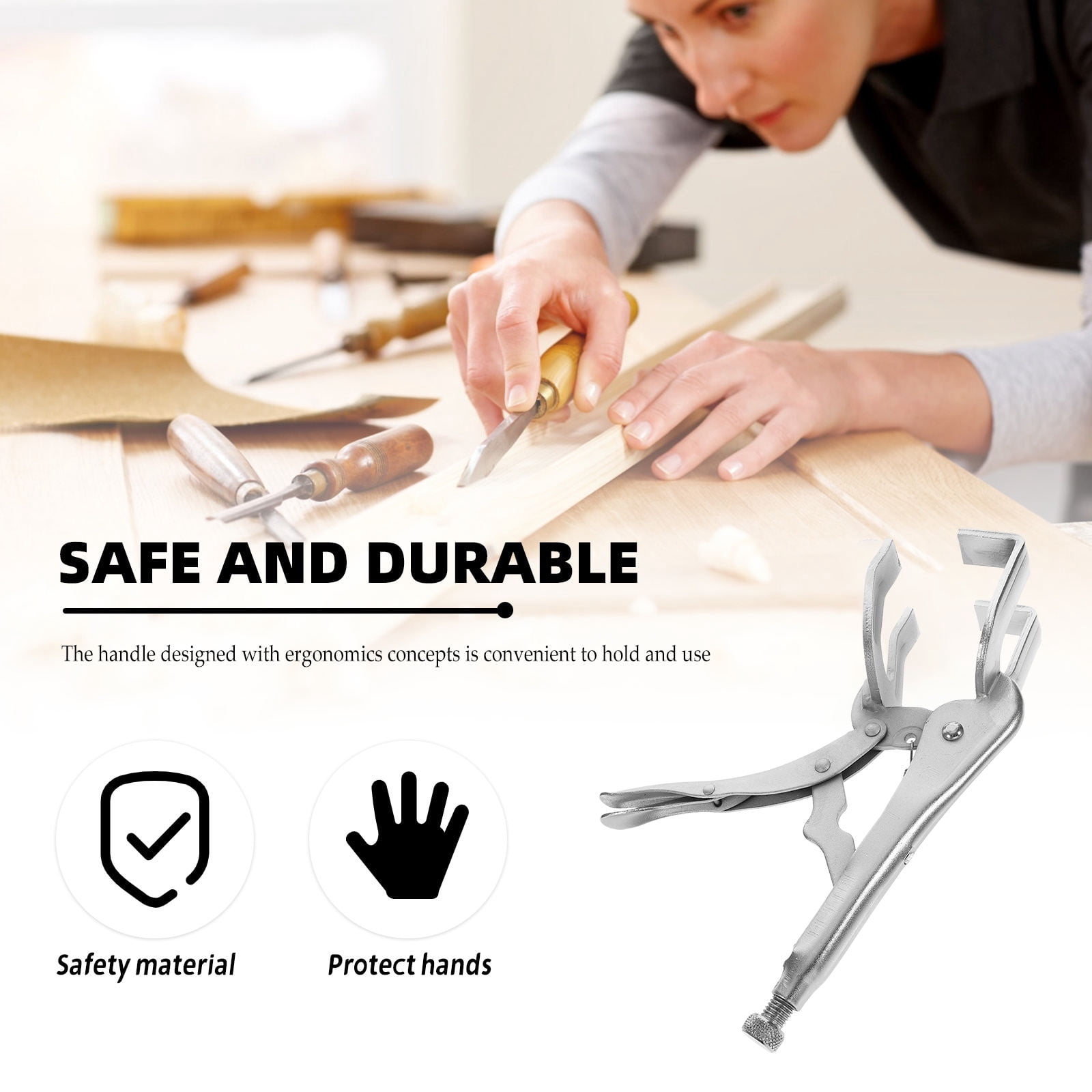 Uonlytech Adjustable Locking Welding Pliers, Silver Steel for Repair Use