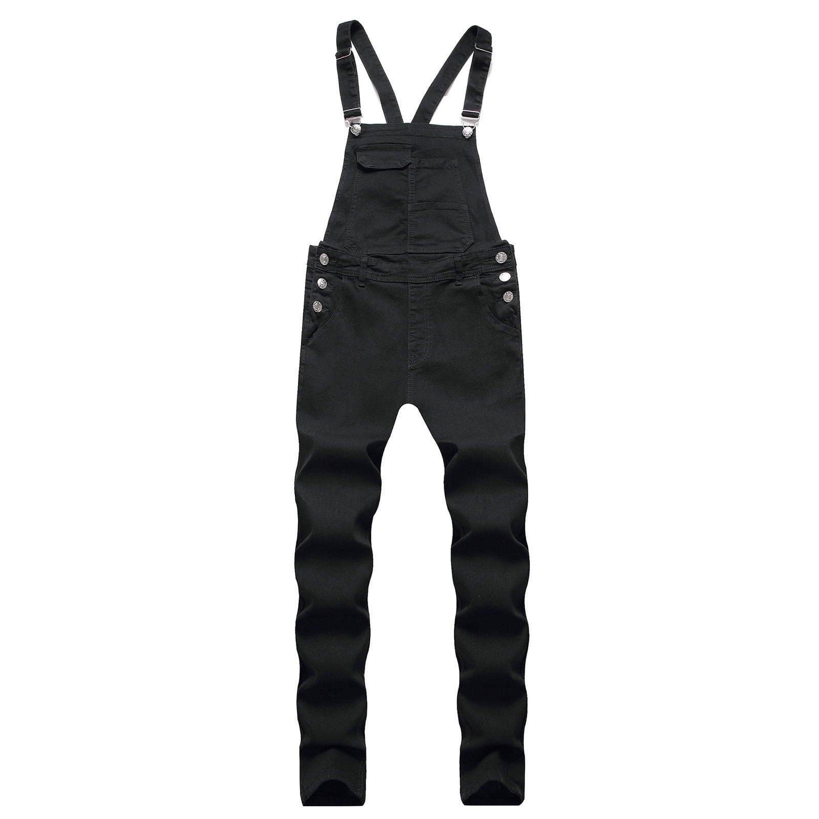 Men's Camo Denim Bib Overalls Suspenders Casual Slim Fit Rompers