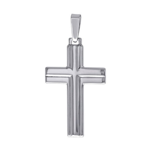 925 Sterling Silver Womens Mens Unisex Religious Cross Fashion Charm Pendant 35x18mm Wide Necklace for Men