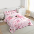 thumbnail image 3 of Castle Fairy Kawaii Flower Axolotl 3 Pieces Queen Comforter Set for Children Teens,Cherry Blossom Sakura Ultra Soft Bedding Sets,Cartoon Salamander Bedding Comforter Set,Lightweight Room Decor, 3 of 8