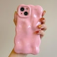 thumbnail image 2 of Étui pour iPhone 13 Pro Max, Couleur Unie Mignonne Forme Ondulée Bouclée Antichoc TPU Pare-Chocs Étui de Téléphone, 2 of 5