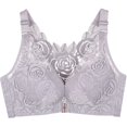 thumbnail image 2 of Gibobby Brasier con Cierre Frontal para Mujer Sujetador con One Fab Fit para mujer Sujetador tipo camiseta Demi Sujetadores convertibles para mujer(Gris,75), 2 of 4