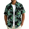 thumbnail image 3 of Bxsruta Men's Hawaiian Shirt Short Sleeve Tropical Floral Print Button Down Casual Lightweight Beach Vacation Shirt, 3 of 6