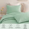 thumbnail image 5 of Whale Flotilla Twin Quilt Set, Soft Lightweight Quilts Bedspreads Coverlet with Embossed Pattern, Bedding Sets with Pillow Sham, Reversible Bed Cover for All Seasons, 68x88 Inches, Green, 5 of 10
