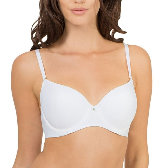 Women's Smart and Sexy SA876 Everyday Lightly Lined T-Shirt Bra (White 42DD)