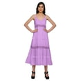 thumbnail image 1 of Moomaya Robe Longue Maxi Unie Sans Manches à Bretelles Spaghetti avec Garniture en Dentelle, 1 of 6