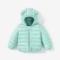 thumbnail image 3 of PatPat Baby Coat Toddler Boys Girls Winter Jackets Stylish 3D Ear Print Outerwear Solid Hooded Coats, Mint Green, 6-9 Months, 3 of 9