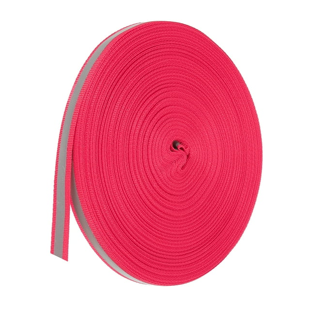 Unique Bargains Bande Réfléchissante, 10mm x 50 Verges Bande Réfléchissante pour Vêtements Imperméables, Rose Rouge