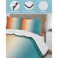 thumbnail image 3 of Twin Quilt Bedding Set, Burnt Orange Blue Ombre Reversible Summer Quilt 3 Pieces, Modern Art Aesthetics Abstract Lightweight Bedspreads Coverlets with 2 Pillow Shams for All Seasons, 3 of 5