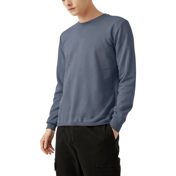 Ma Croix Mens Garment Dyed Organic Cotton Comfort Customizable Long Sleeve T Shirt