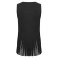 thumbnail image 6 of Mufeng Womens Fringe Faux Suede Vest Sleeveless Open Front Rivets Hippie Tank Top Western Cowgirl Black L, 6 of 7