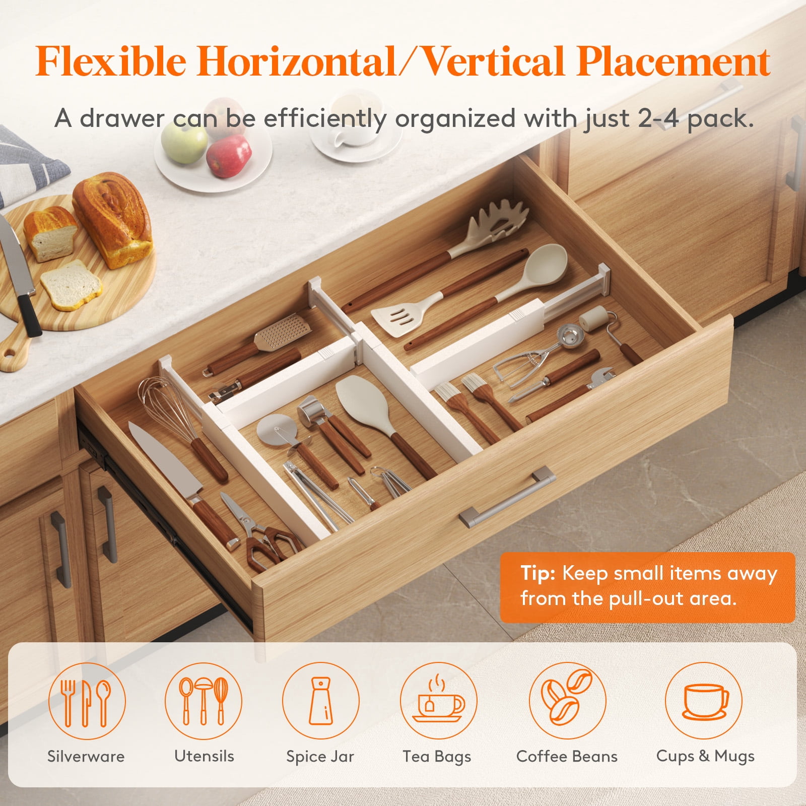 Lifewit Adjustable  Drawer Dividers, 12 Pack 2.36" High, 11"-17"Drawer Organizer for Utensils/Clothes/Makeup, Plastic Expandable Separators in Dresser/Bedroom/Bathroom/Office Storage