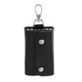 thumbnail image 2 of Fashion Leather Key Pack Key Chain Key Holder Key Hook Waist Padlock Bag - black, 2 of 8