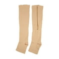 thumbnail image 1 of Bas de Compression en Nylon à Fermeture Éclair Favorisant la Circulation Sanguine, Bas de Compression à Bout Ouvert Couleur Peau G/TG, 1 of 14