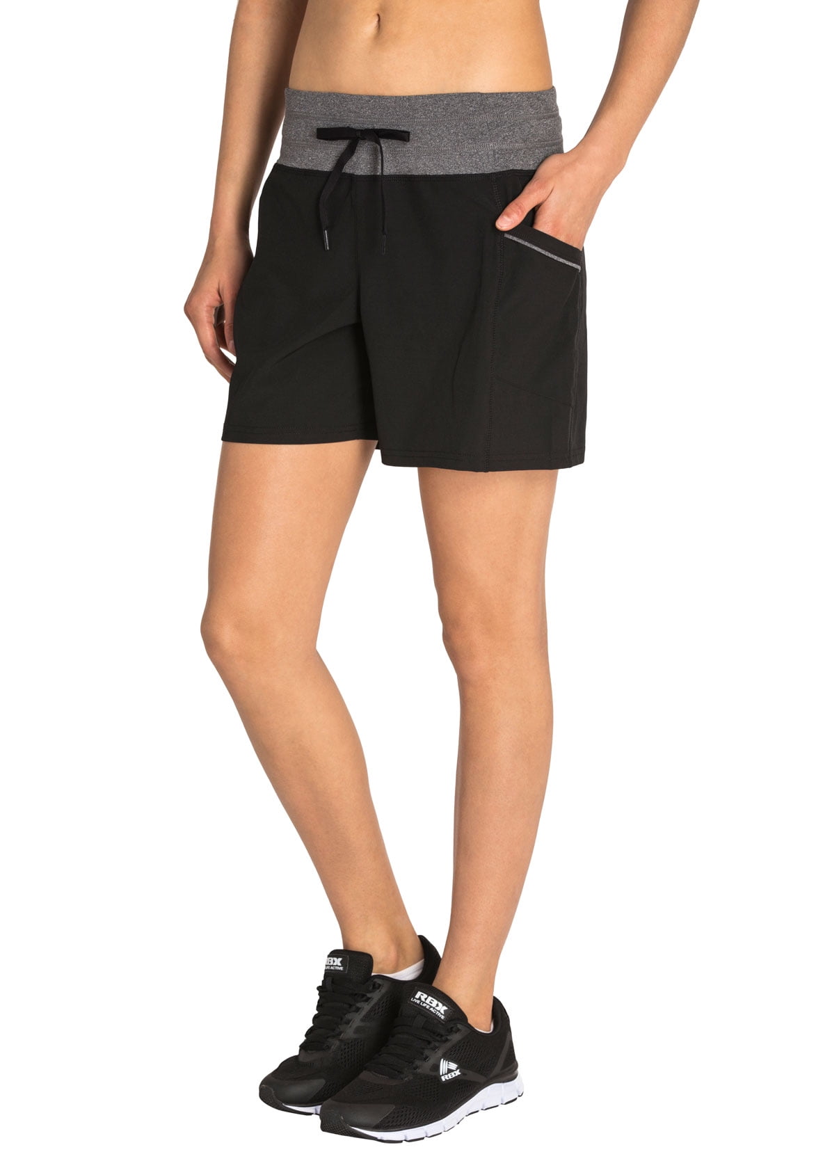 RBX RBX Active Women's Stretch Woven Short w/ Knit Waist Black L