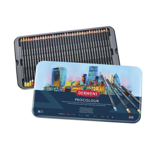Derwent Procolour Pencil Set, 36-Pencil Tin Set
