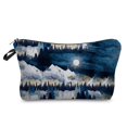 thumbnail image 1 of Bolsas de cosméticos de alta calidad para mujer, neceser para maquillaje estampado, diseño de Ukiyoe, bolsa de almacenamiento de Loto Azul, estuches para lápices de paisaje Fivean unisex, 1 of 2