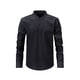thumbnail image 1 of Blusa y camisa de manga larga con cuello alto para hombre, informal, de color liso, con cuello alto, manga larga, bolsillo con medio botón, blusa de poliéster para hombre, 1 of 8