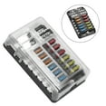 thumbnail image 3 of Positive and Negative Anodes Fuse Block Box Transparent Cover Fuses Holder with LED Indicator Light, 3 of 8