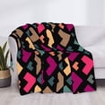 thumbnail image 6 of YFYANG Lightweight Warm Flannel Blanket, Abstract Polygon Pattern Throw Blanket for Bed, Sofa, Travel, Camping, 80"x60", 6 of 7
