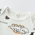 thumbnail image 2 of Infant Baby Boy Clothes Animal Style Long Sleeve Romper + Pants + Hat 3PCS Outfits Set Apricot 3-6 Months, 2 of 6
