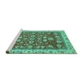 thumbnail image 2 of Ahgly Company Machine Washable Indoor Square Oriental Turquoise Blue Traditional Area Rugs, 4' Square, 2 of 4