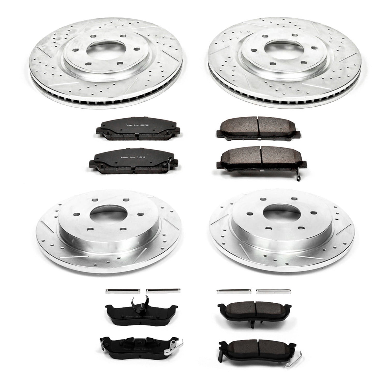 PowerStop Front and Rear Z23 Evolution Sport Carbon-Fiber Ceramic Brake Pad and Drilled & Slotted Rotor Kit Fits: INFINITI NISSAN Select Models K2805