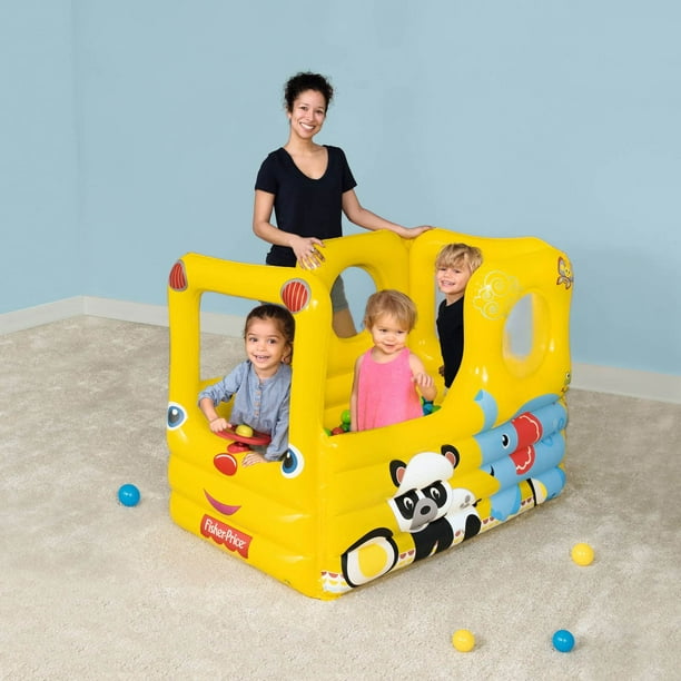 Fisher-Price Inflatable Ball Pit, Fun Yellow School Bus Theme