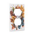 thumbnail image 2 of Yayeee Duplex Wall Plate 1-Gang 4.5"x2.7" Home Receptacle Light Switch Decorative Outlet Cover, Autumn Day Pattern, 2 of 7